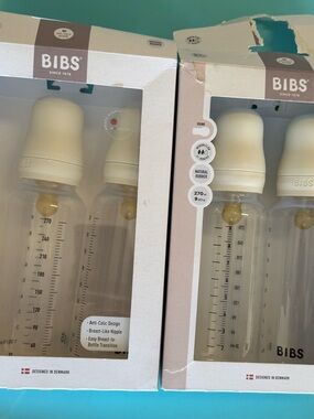 BIBS Natural Rubber Baby Bottles - Beige Caps (Set)